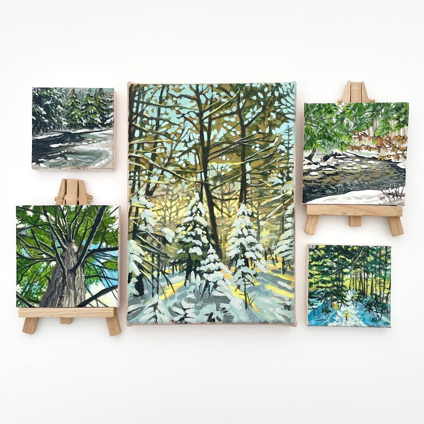 Riverbank with Beech Leaves - 3x3 inches