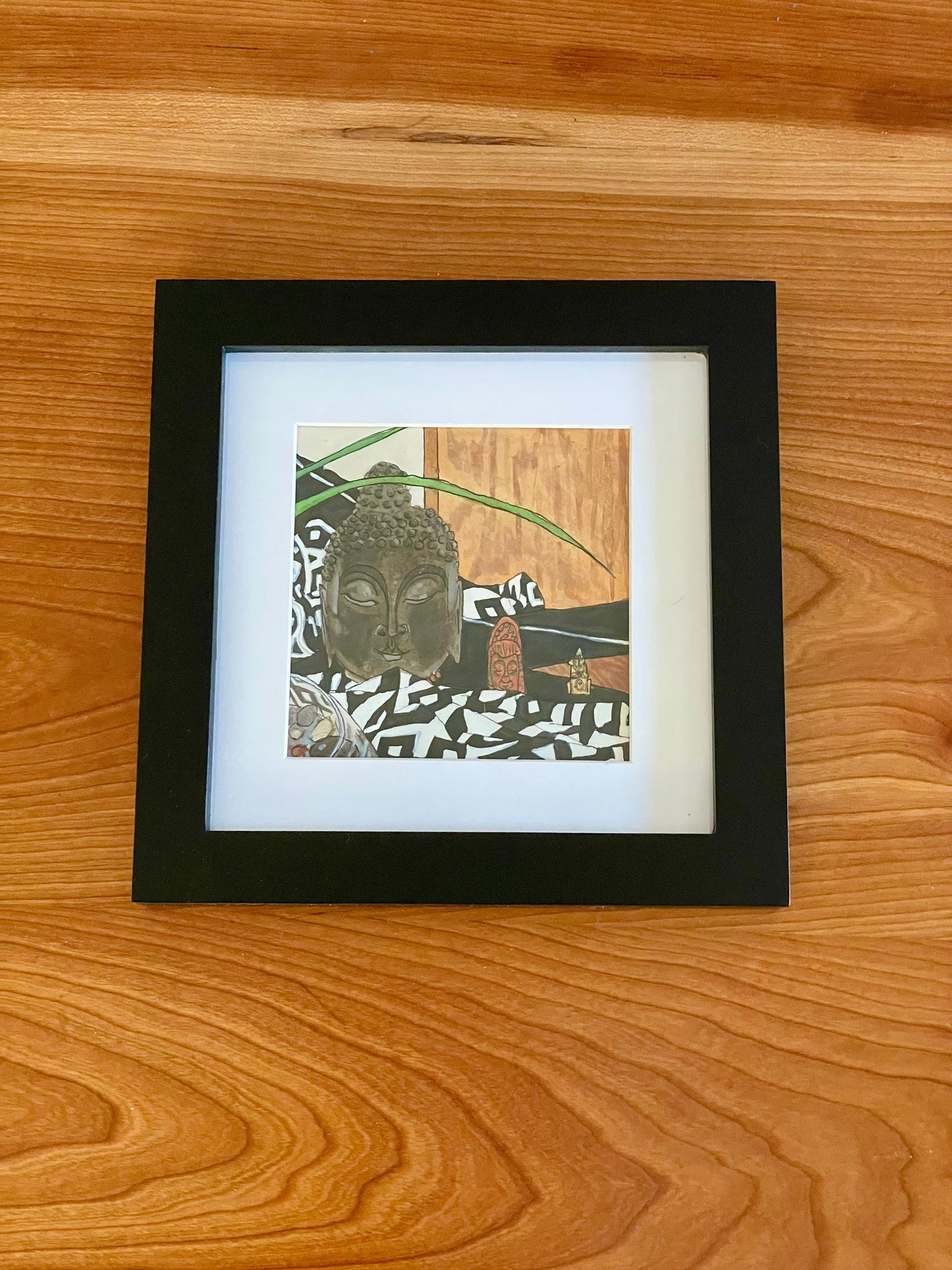 Buddha Pen & Ink - 4x4 Framed
