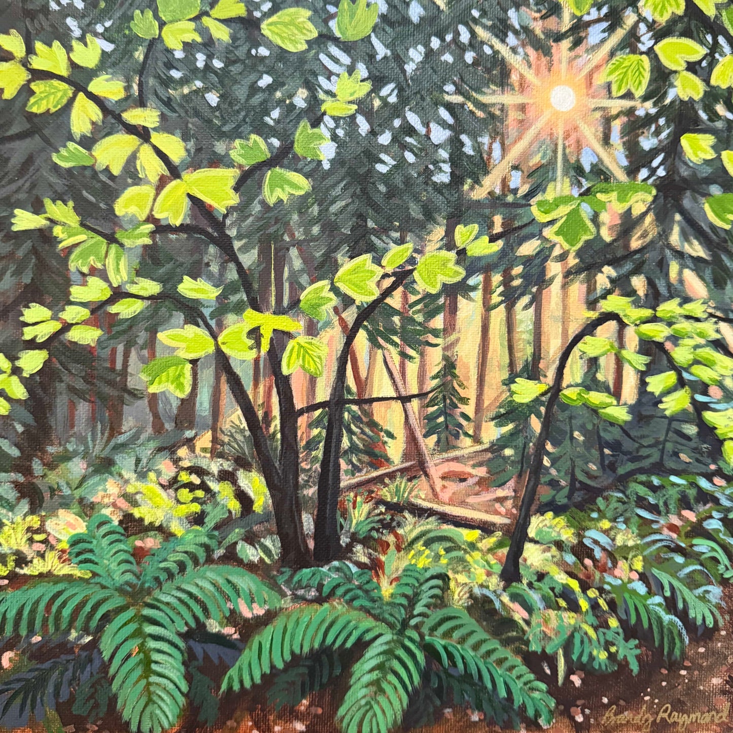 “Awaken” - framed 12x12 inch canvas acrylic painting