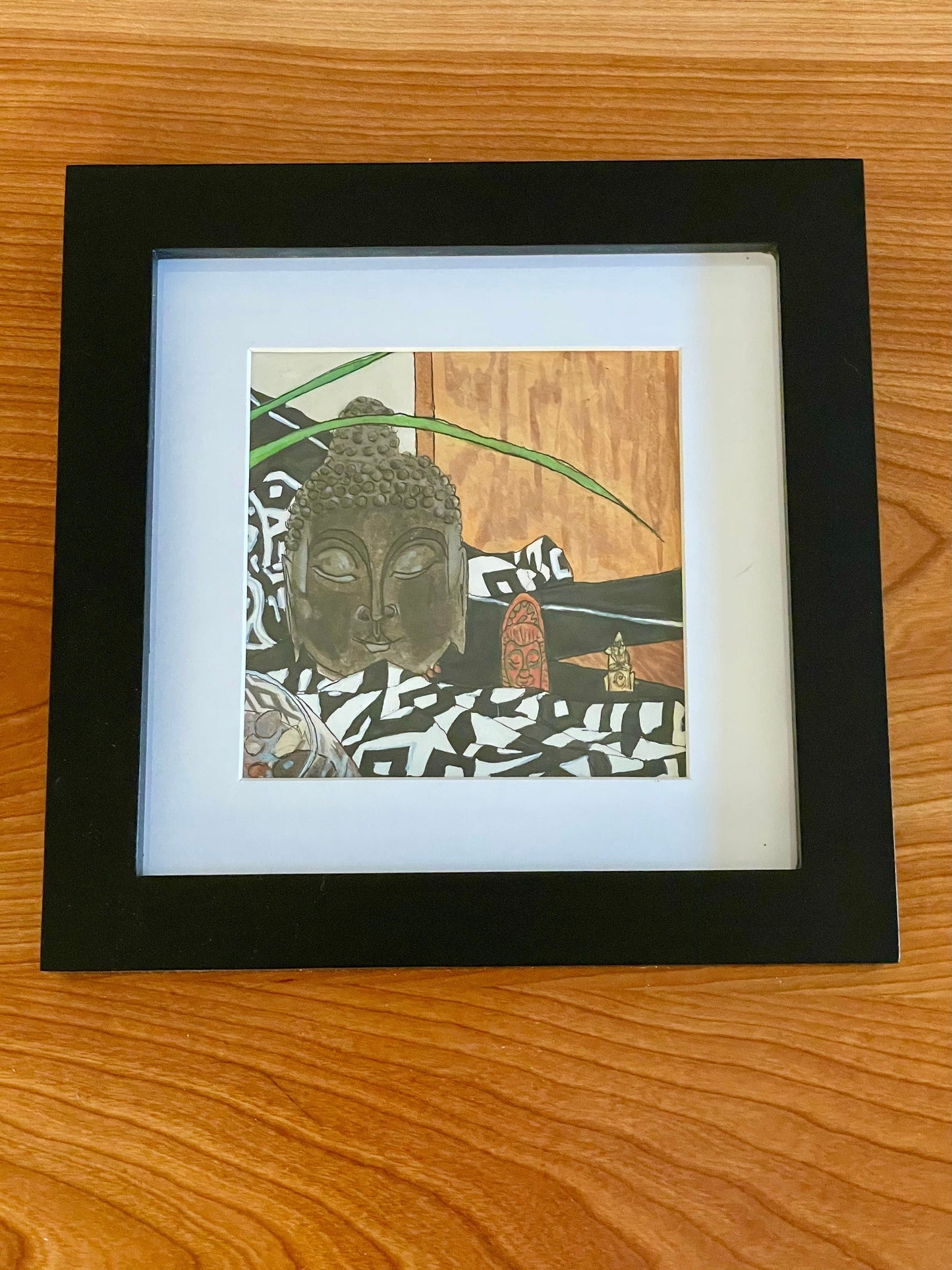 Buddha Pen & Ink - 4x4 Framed