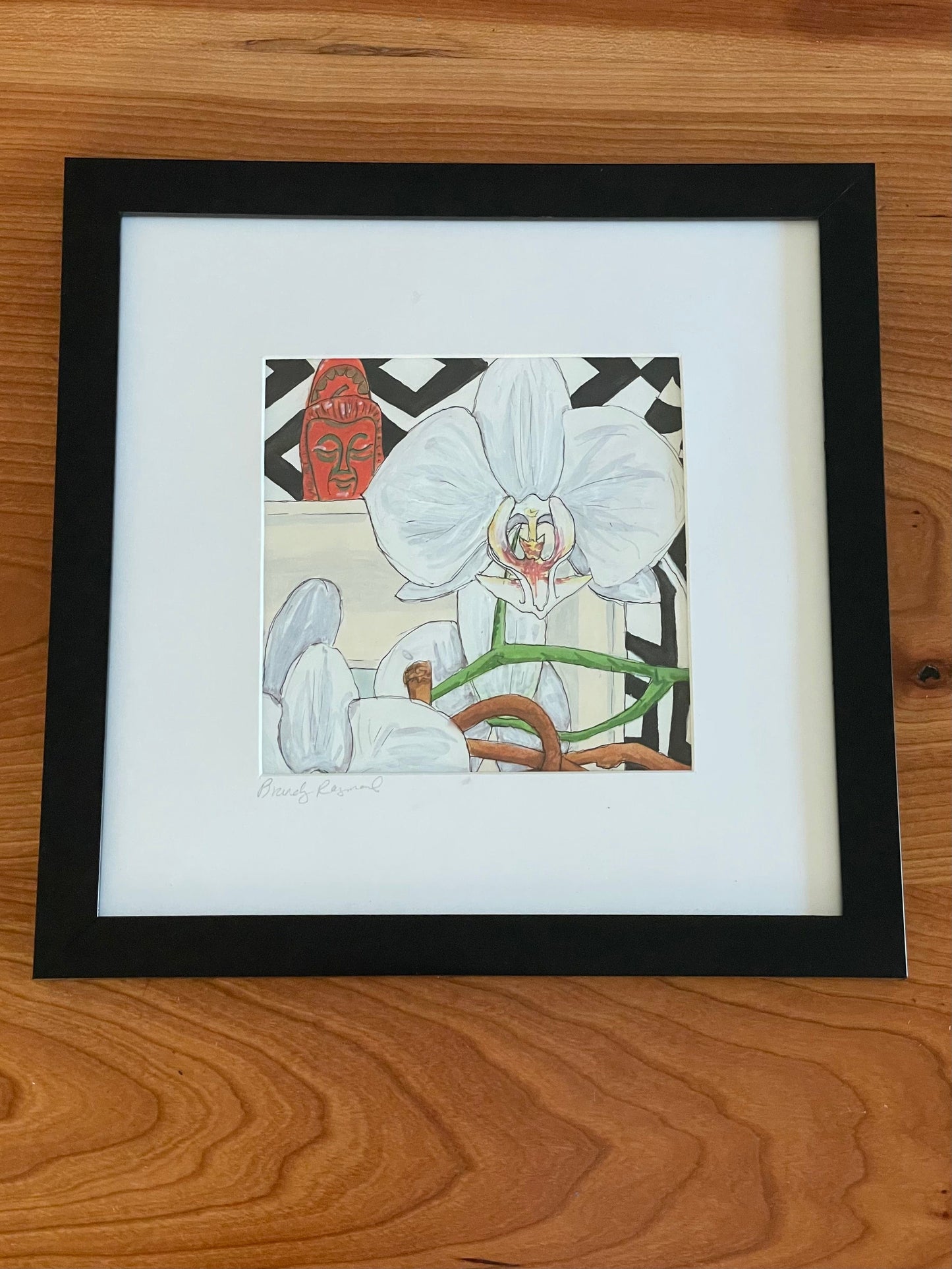 Phalaenopsis Orchid Pen & Ink - 5x5 Framed