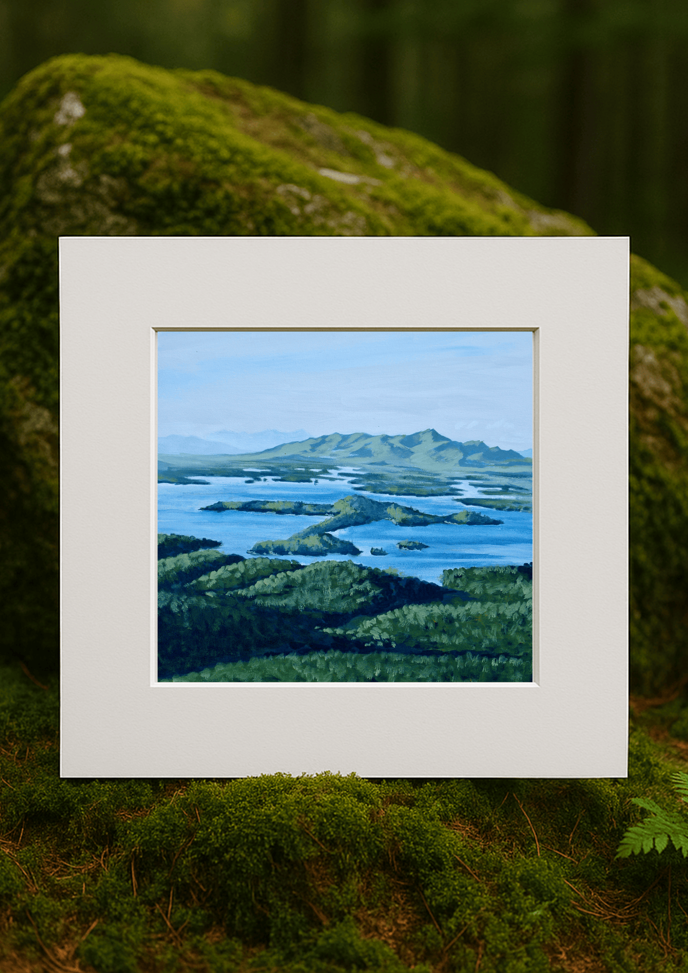 Lake Winnipesaukee in New Hampshire, with summer blues and greens.