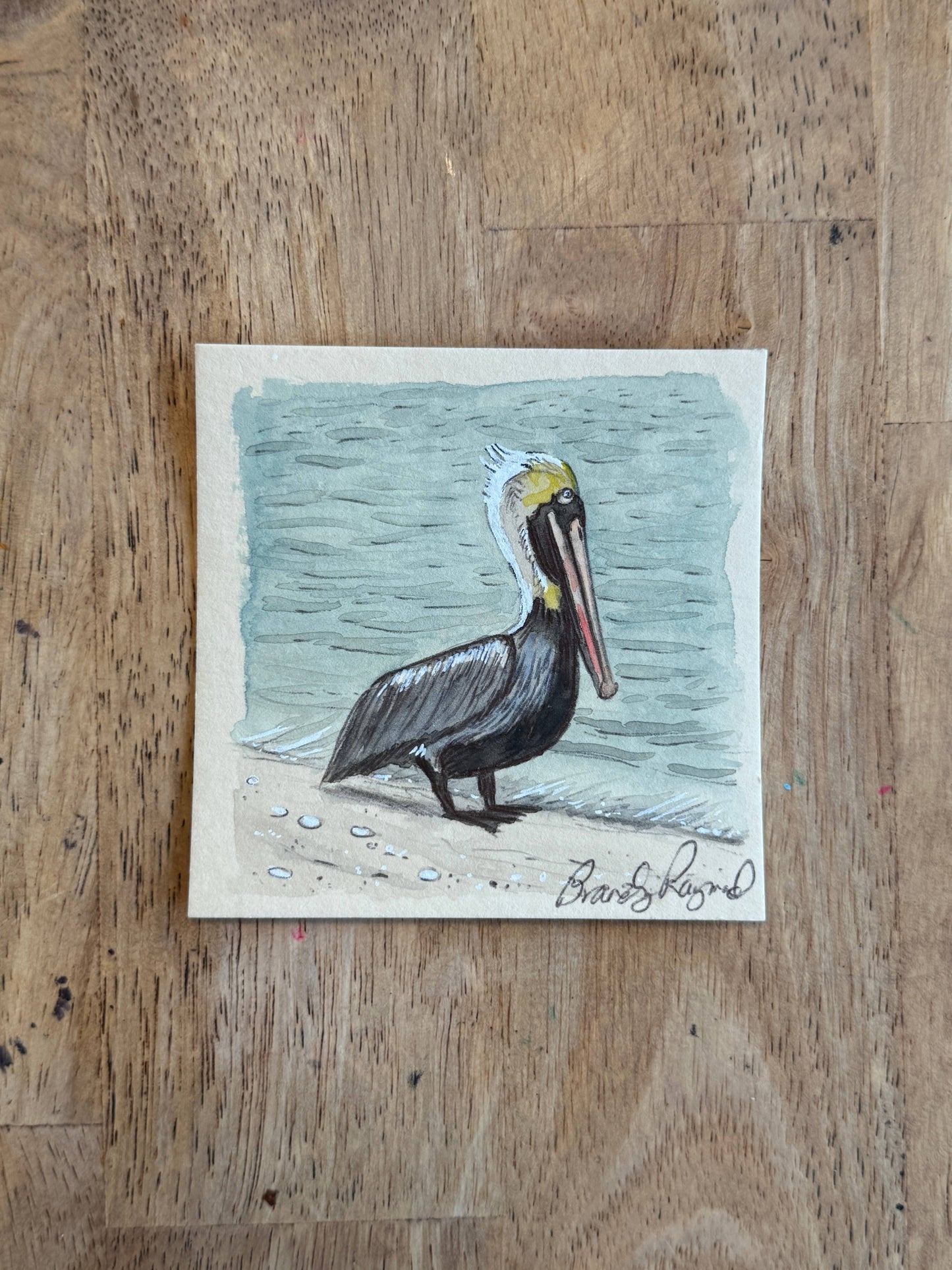 Original mini 4x4 Watercolor & Pen Paintings - Florida themed