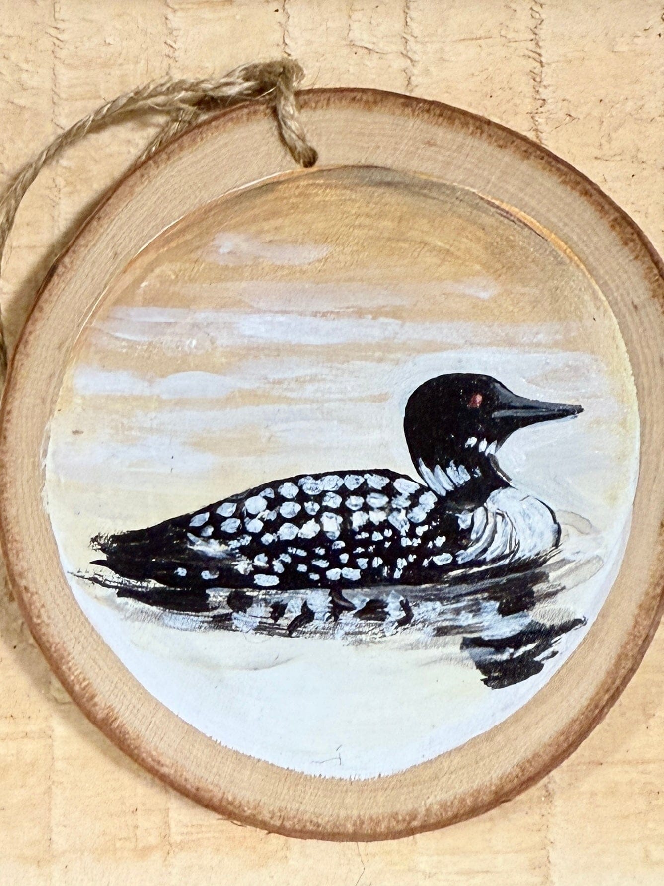 Loon - HAND-painted WOOD ORNAMENT