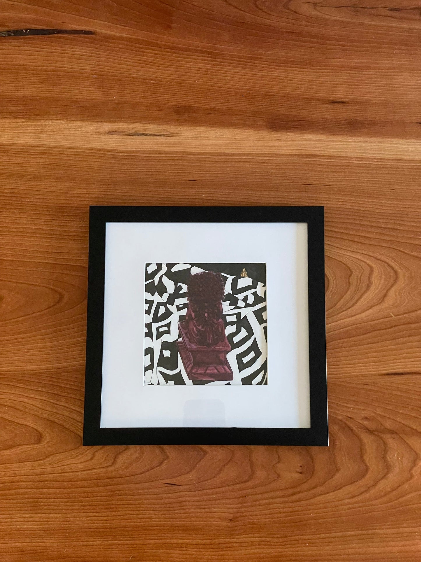 Guardian Lion Pen & Ink - 5x5 Framed