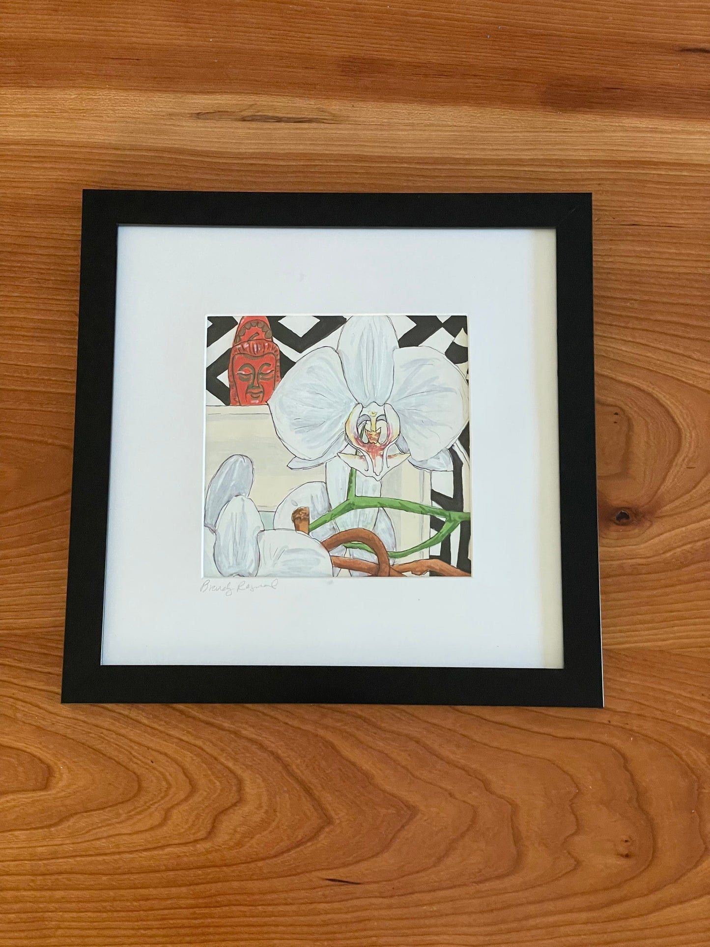 Phalaenopsis Orchid Pen & Ink - 5x5 Framed