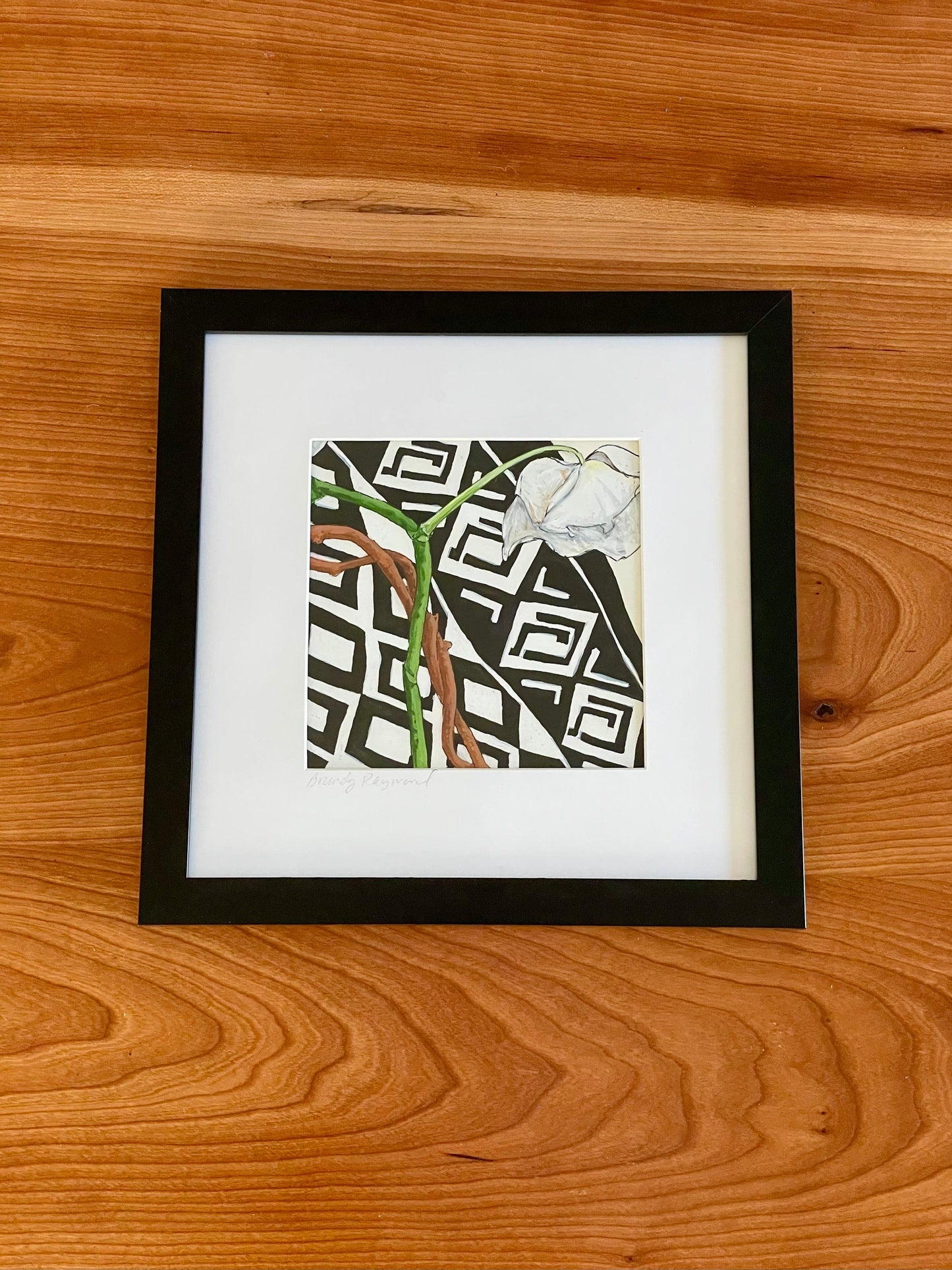 Phalaenopsis Orchid Pen & Ink - 5x5 Framed