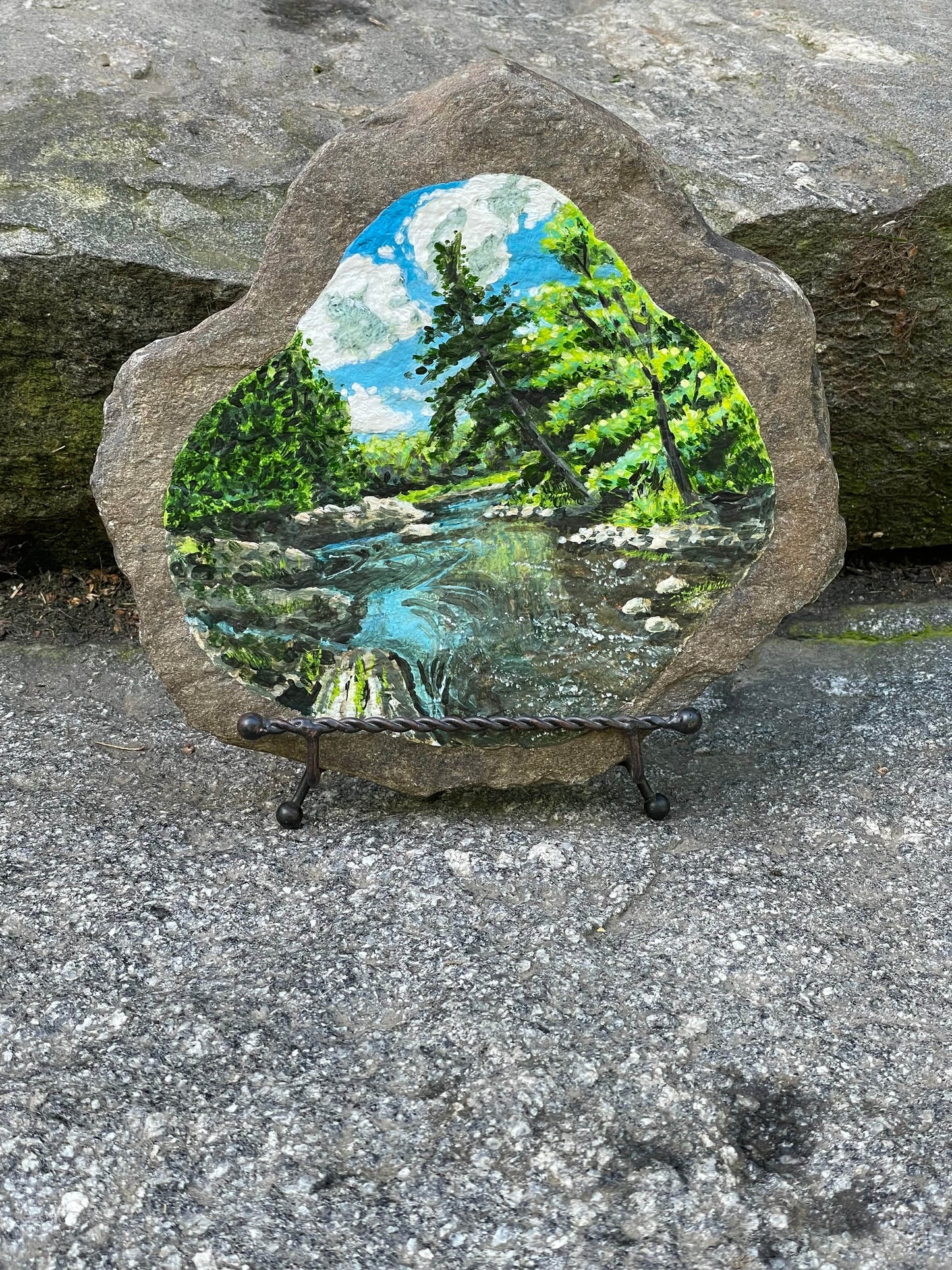 Marsh Stream Painted Rock