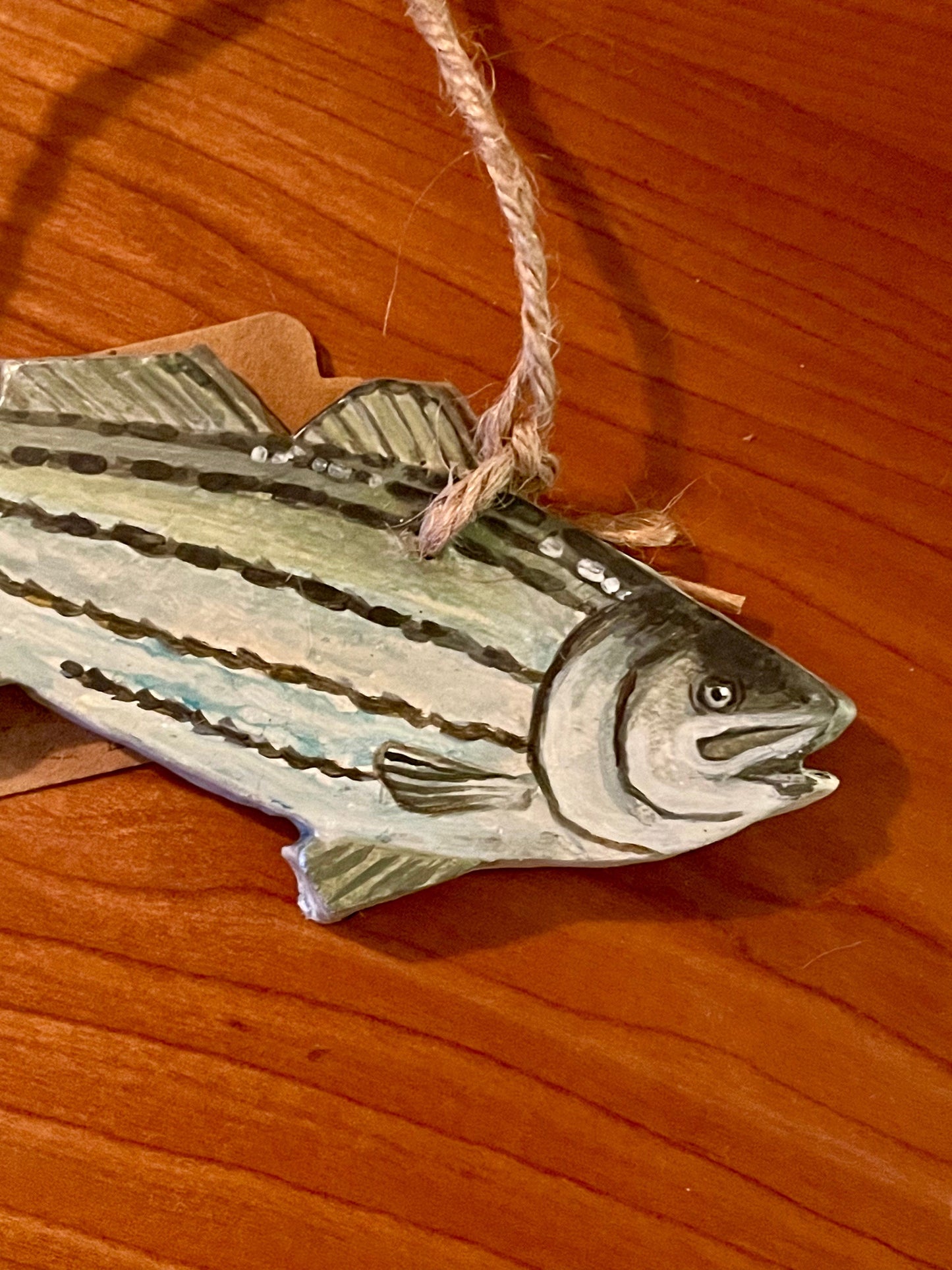 Striped Bass Ornament - Clay