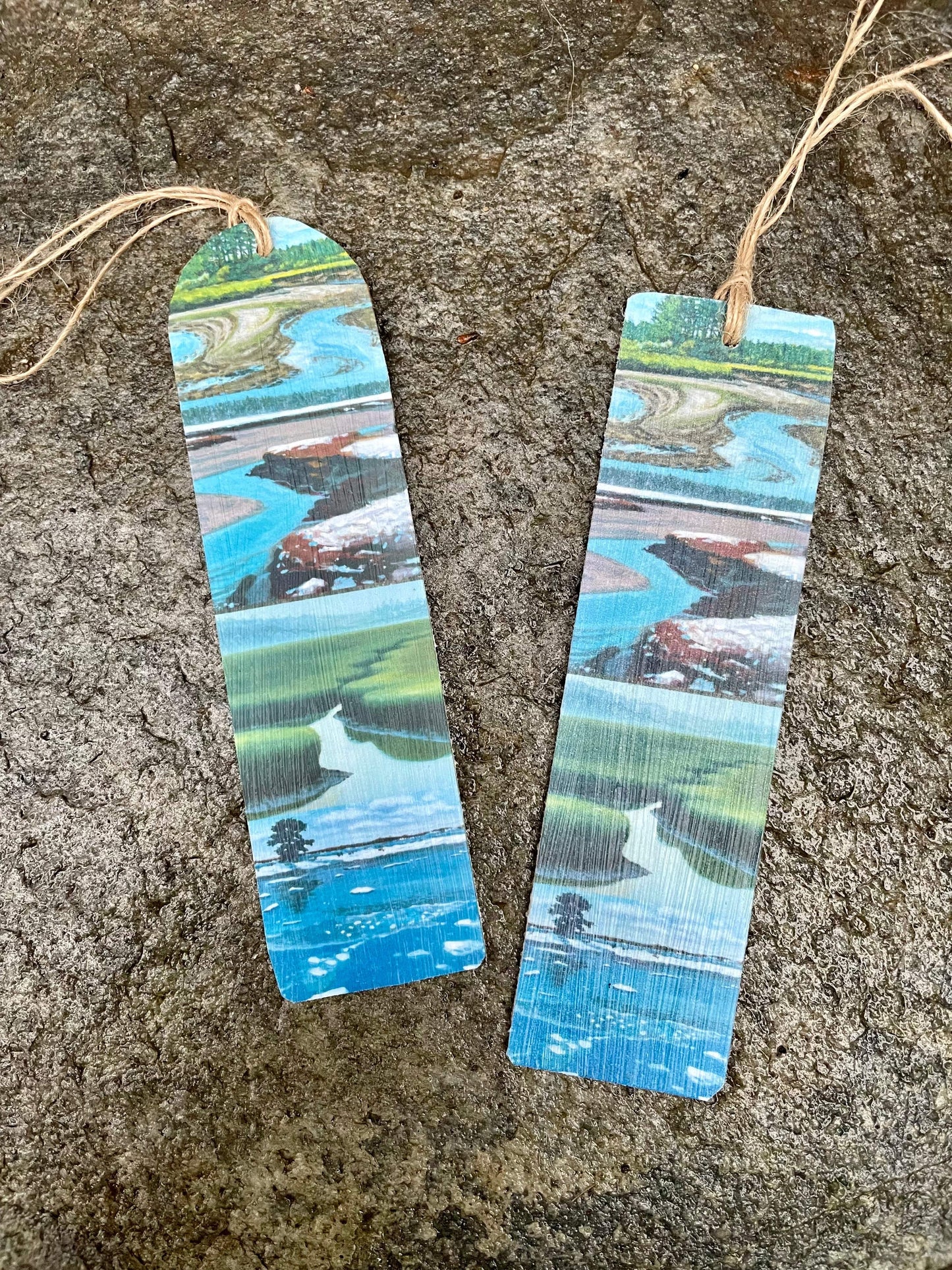 Parsons Beach Bookmark on Wood