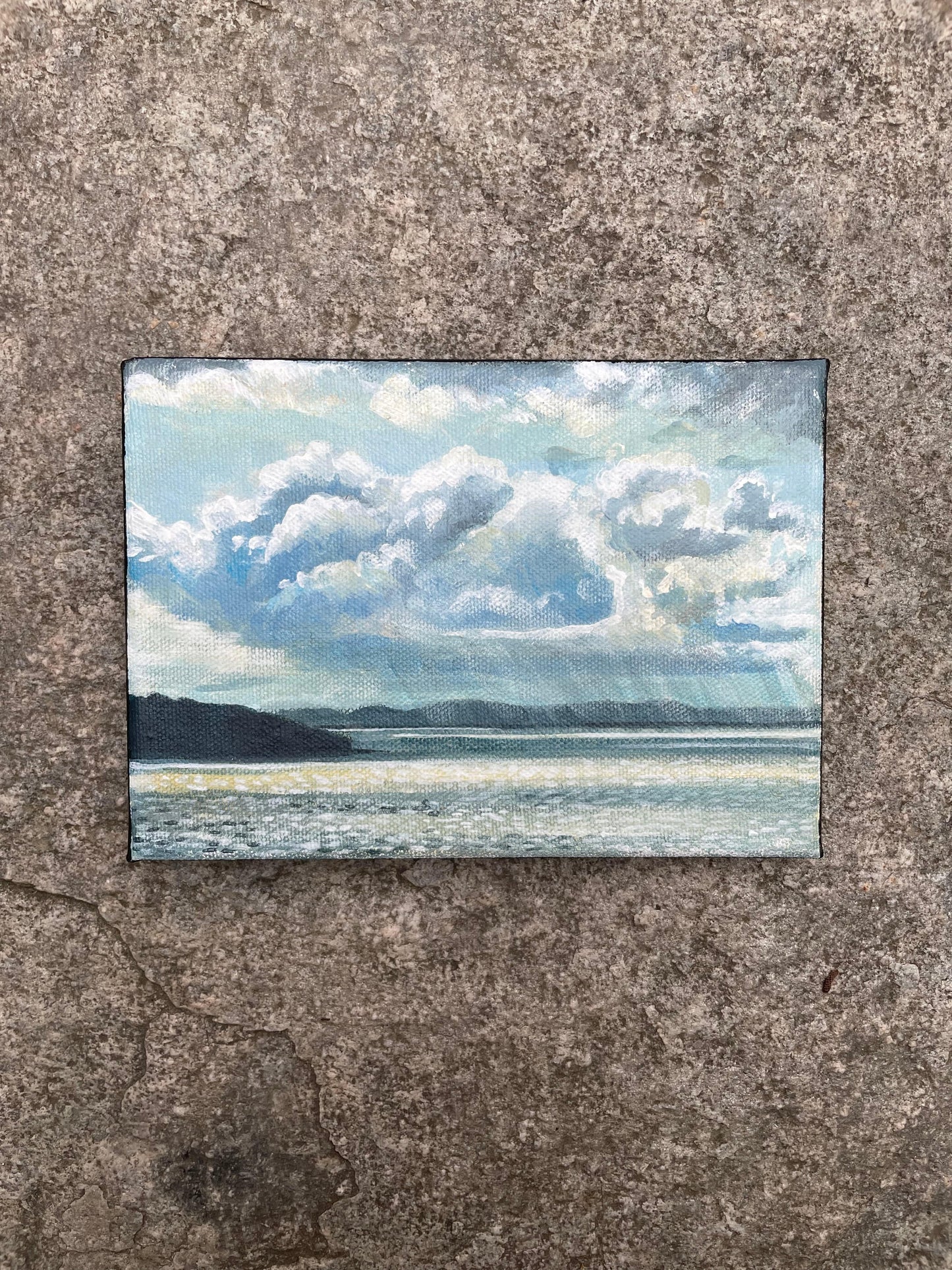 Rangeley Lake Rain Storm Painting - 5x7