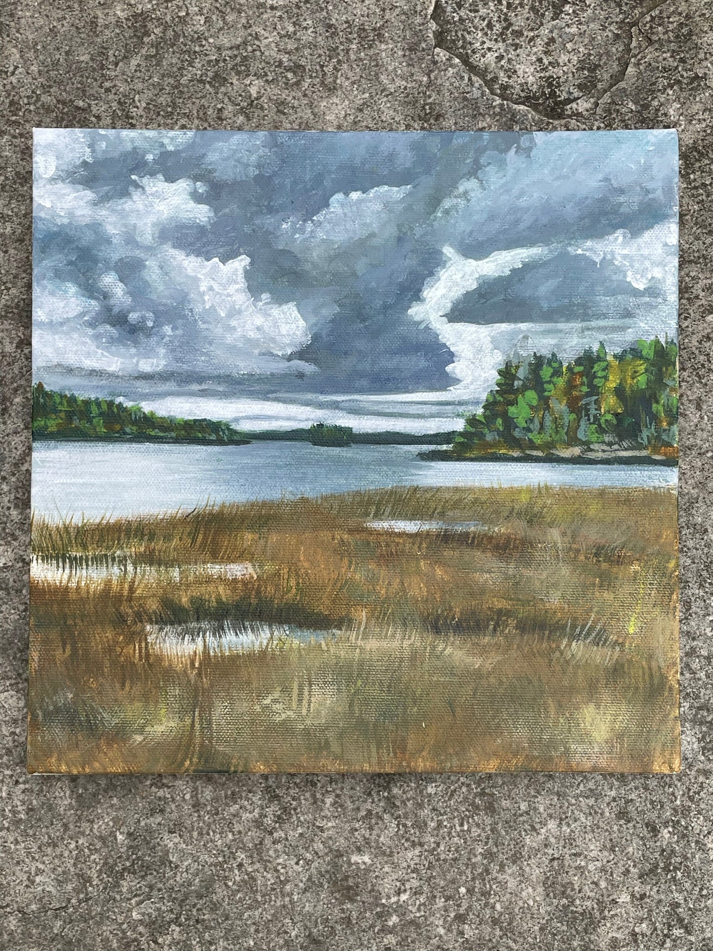 Great Pond Stormy Skies - 10x10