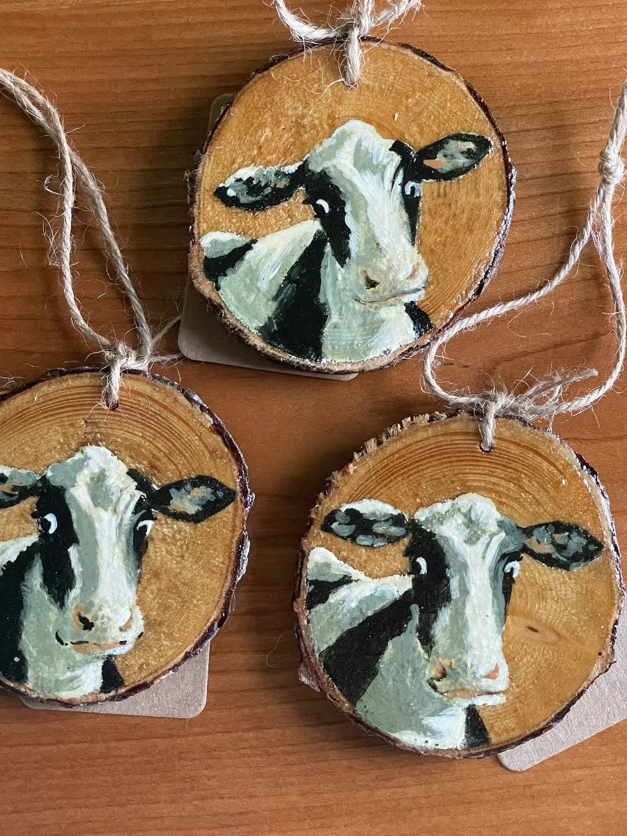 HOLSTEIN WOOD ORNAMENT