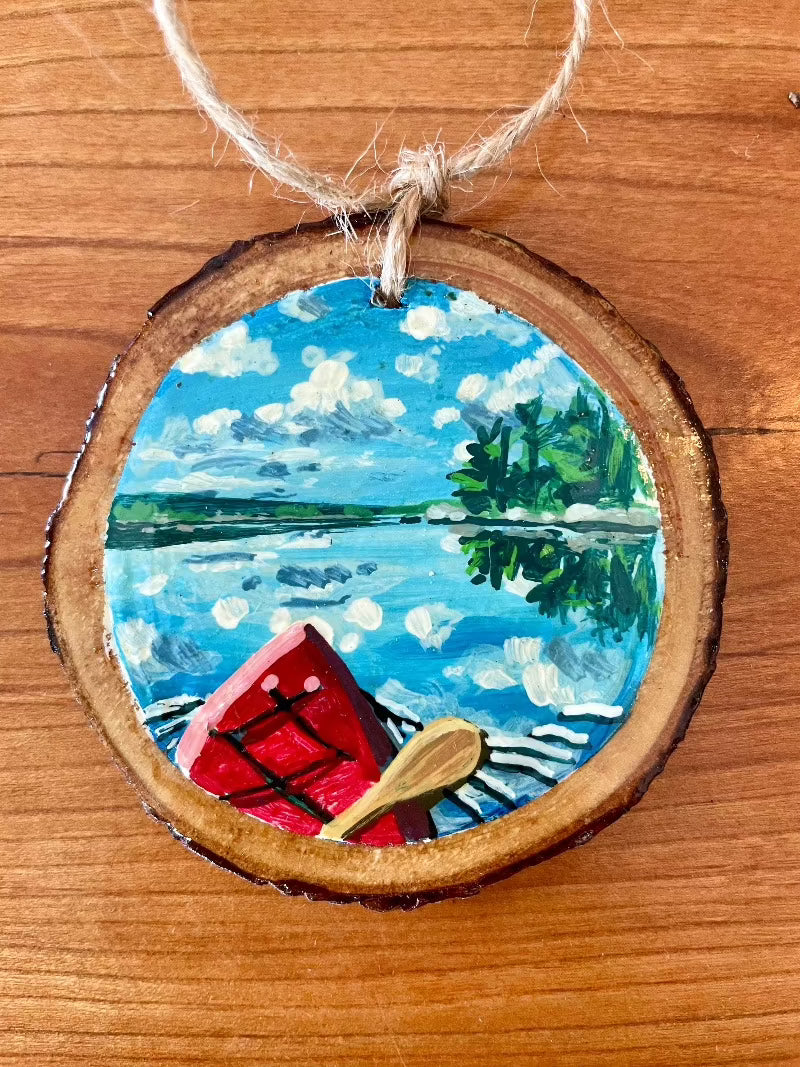 SUMMER KAYAKING WOOD ORNAMENT
