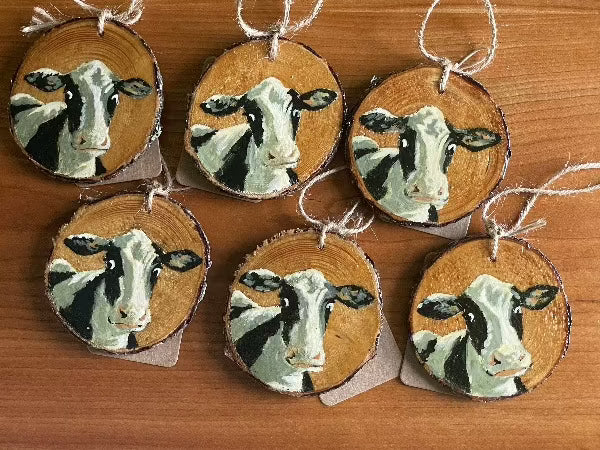 HOLSTEIN WOOD ORNAMENT