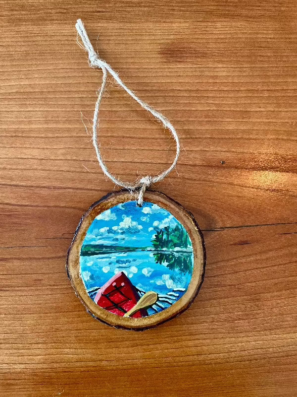 SUMMER KAYAKING WOOD ORNAMENT