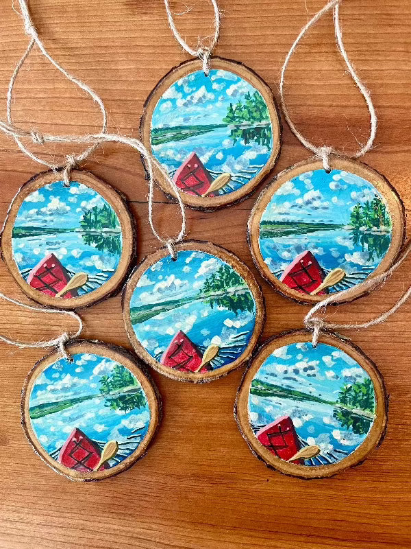 SUMMER KAYAKING WOOD ORNAMENT