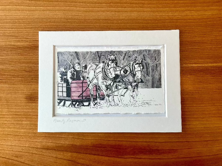 MAINE WINTER SLEIGH RIDE 5x7 print