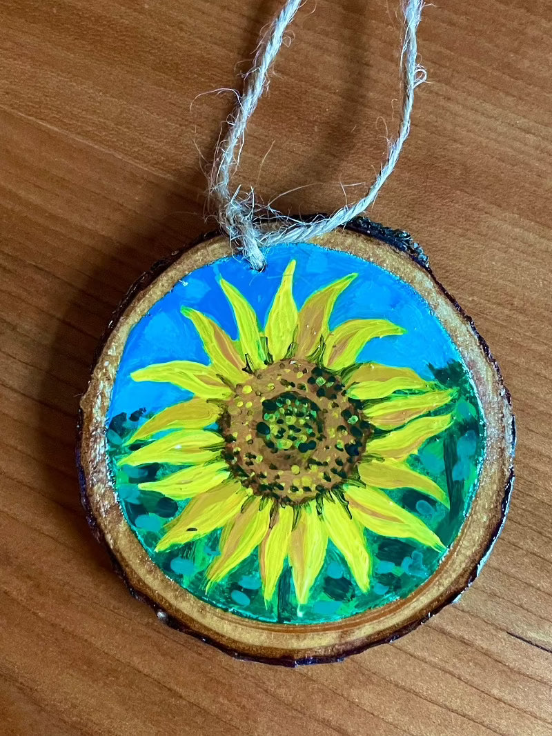 SUNFLOWER WOOD ORNAMENT