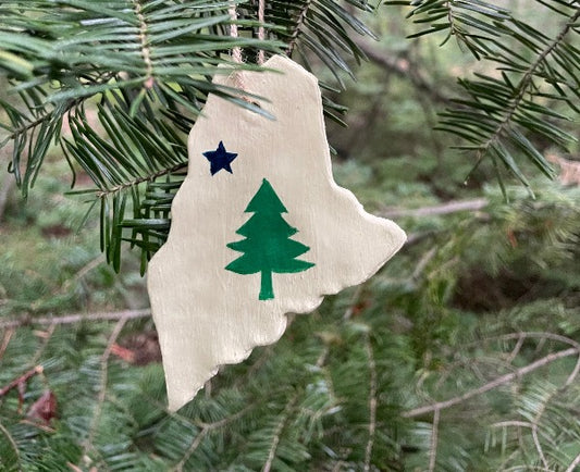 1901 Maine flag ornament made by brandy cressey raymond at florence farmstead