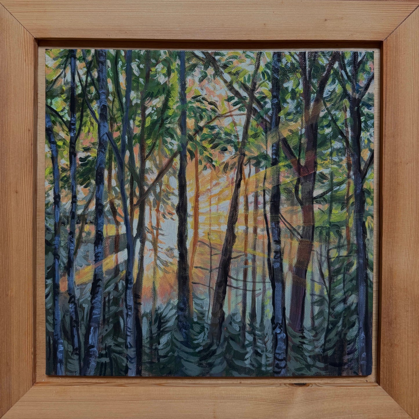 “Enlightened” - framed 12x12 inch canvas acrylic painting