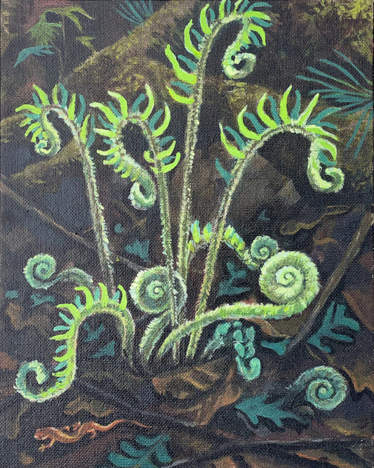 Christmas Fern & Newt - 8x10