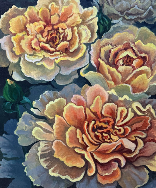 Yellow Rose Original Acrylic Painting on Canvas - 20x24