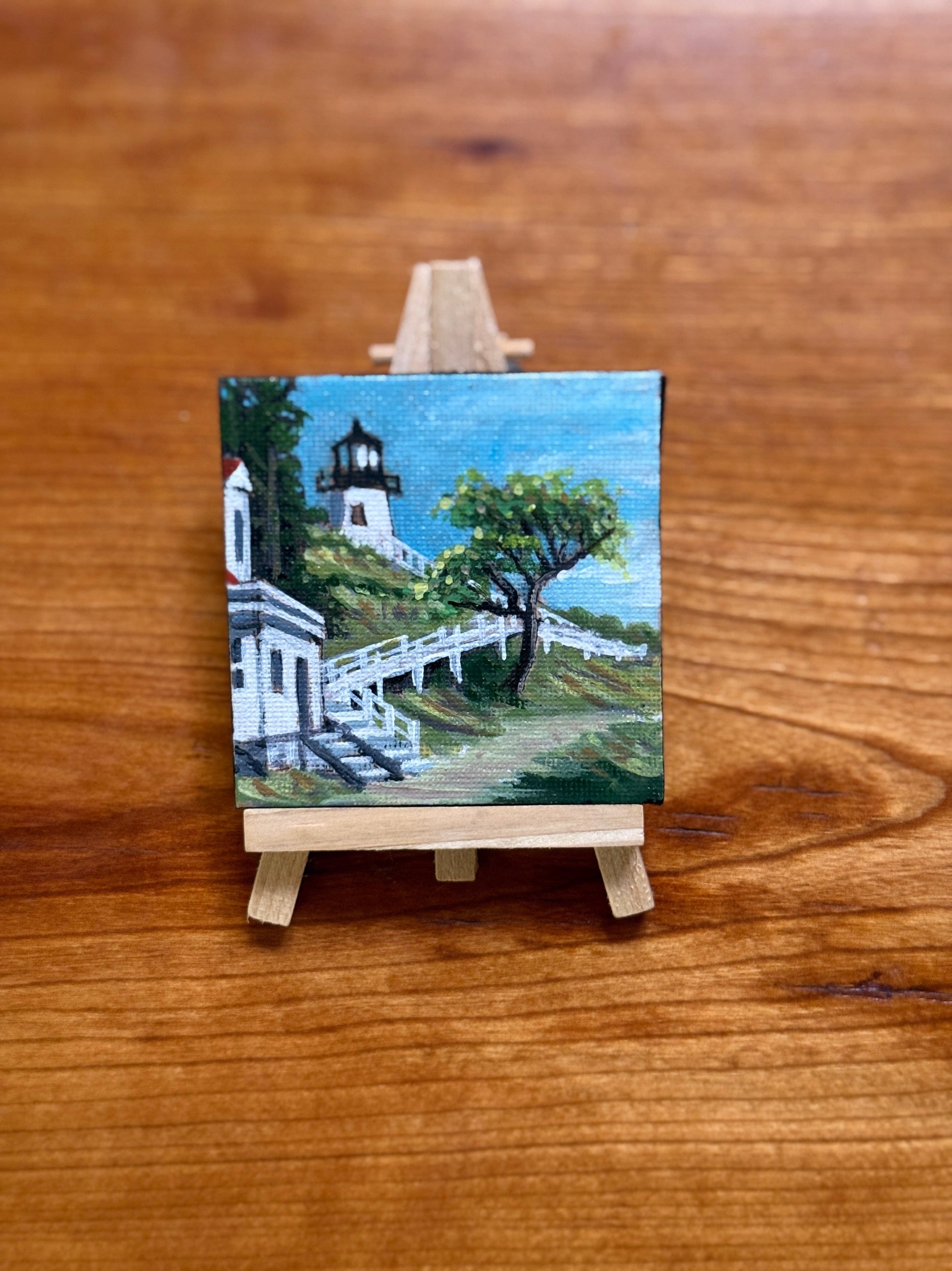 Owls head lighthouse mini painting