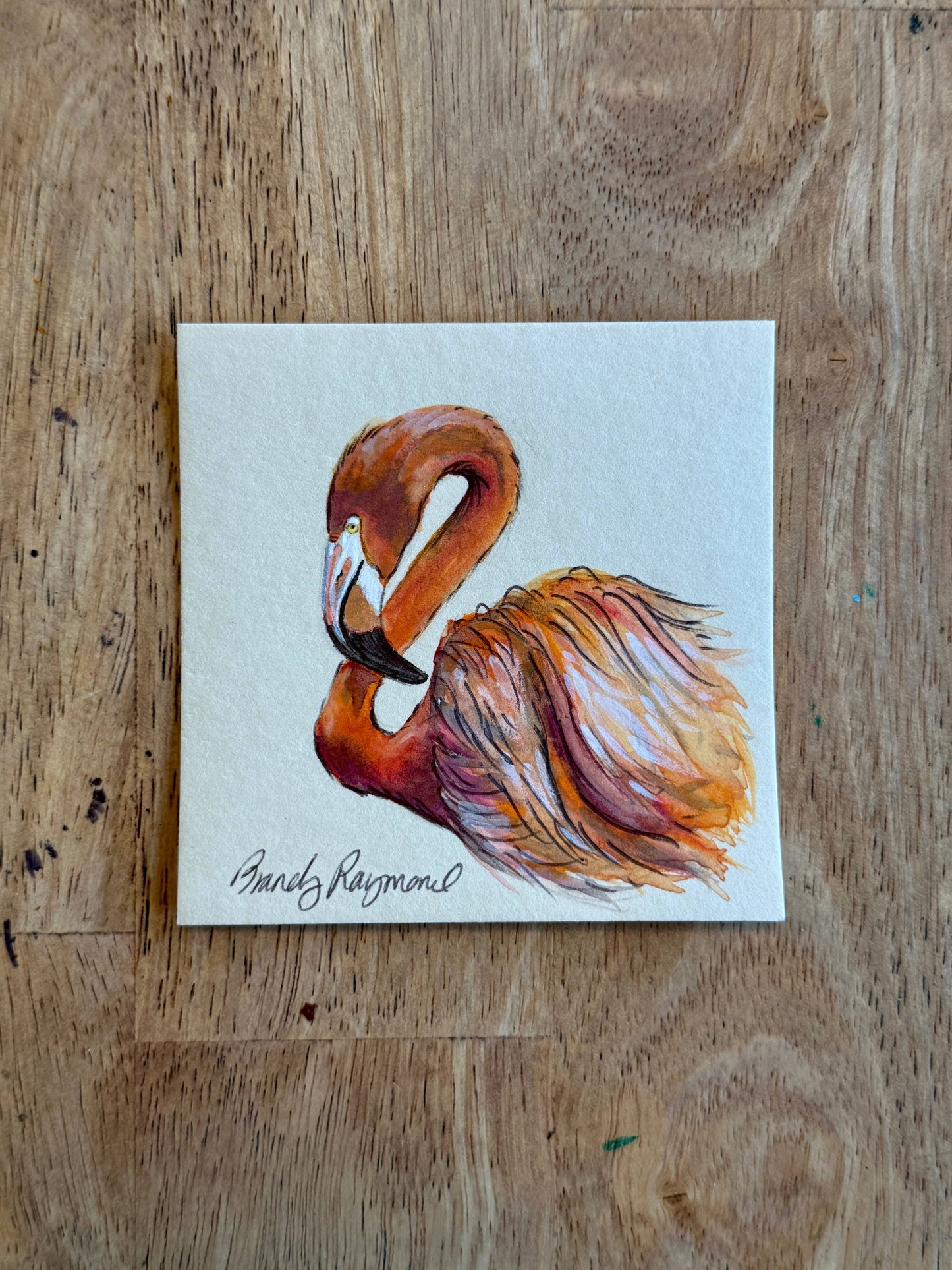 Original mini 4x4 Watercolor & Pen Paintings - Florida themed