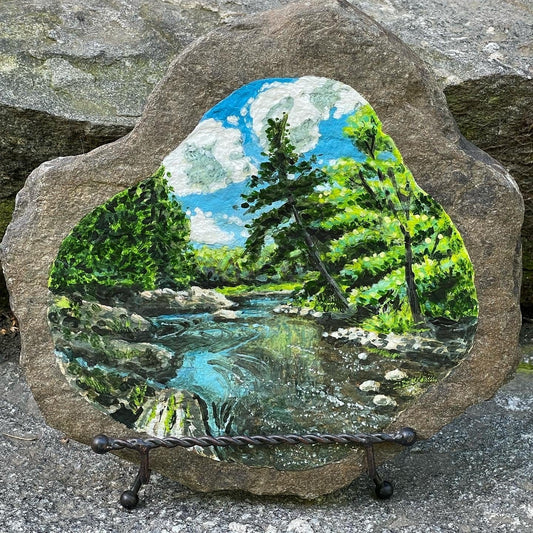 Marsh Stream Painted Rock