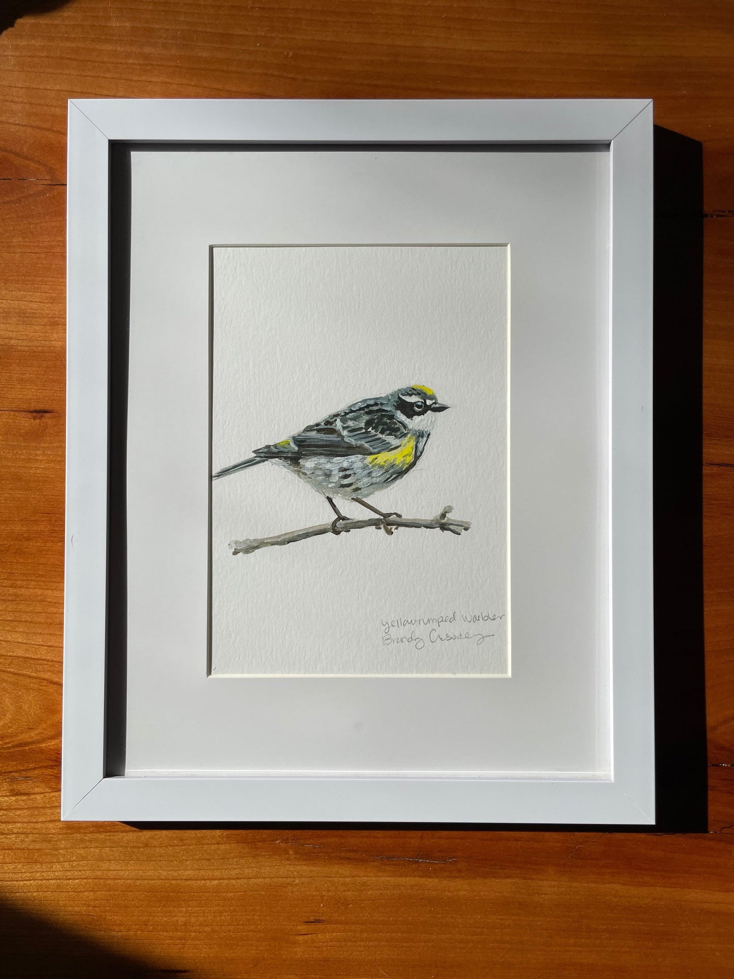 Yellow-rumped Warbler Painting - 5x7 Framed