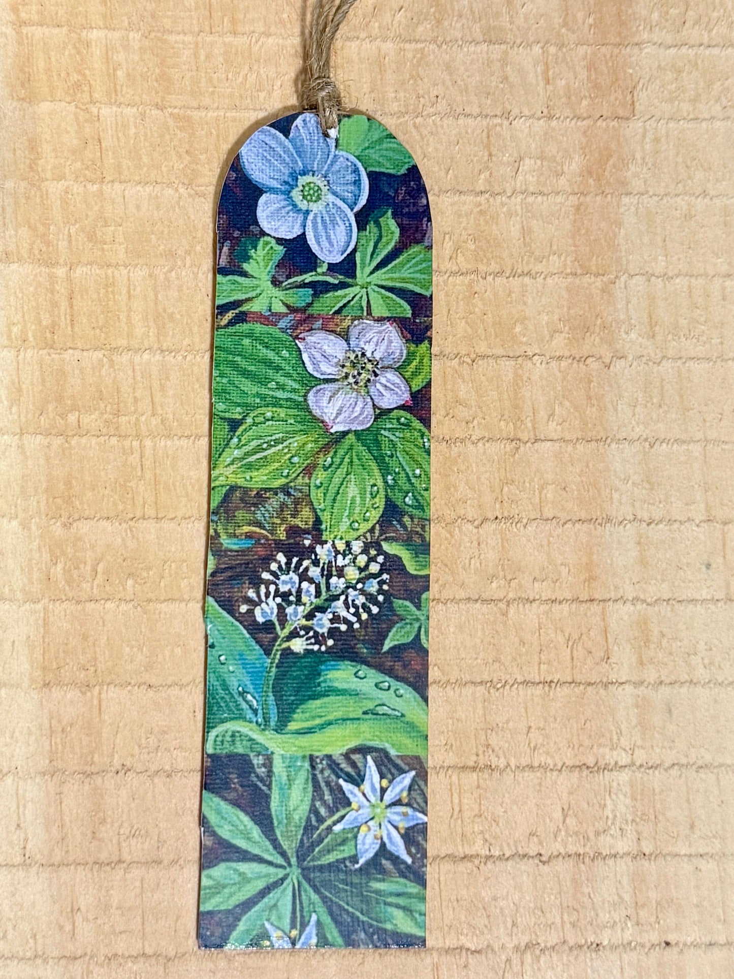 Wild flower Bookmark on Wood