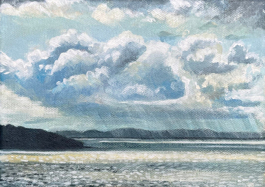Rangeley Lake Rain Storm Painting - 5x7