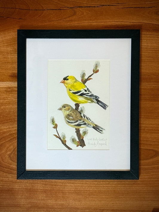 Love Bird Series - Breeding Pairs Acrylic Painting - 5x7 Framed