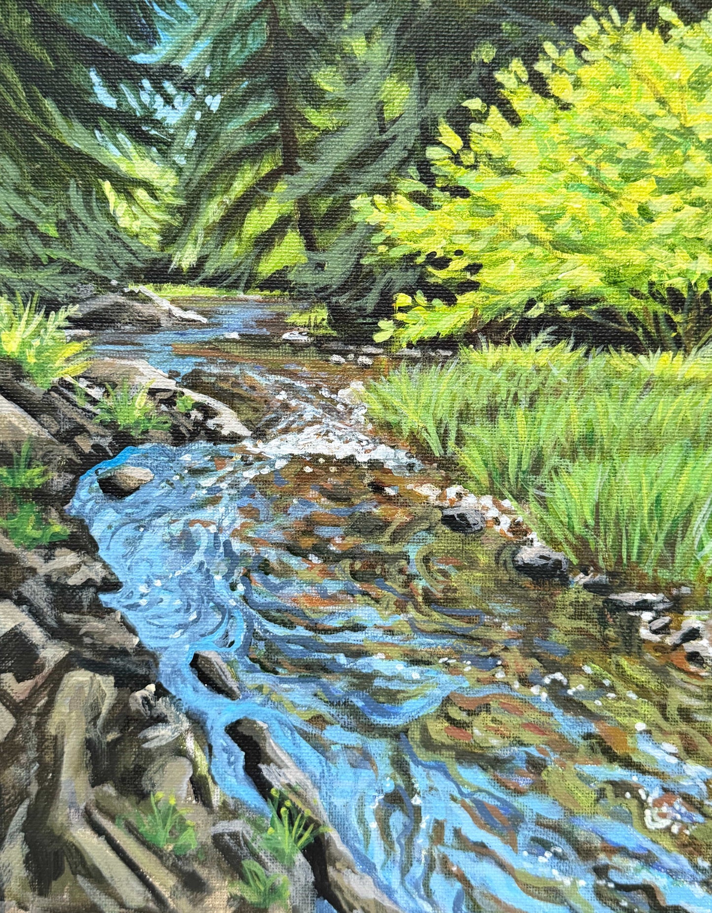 Spring Marsh Stream - 8x10 Acrylic Painting
