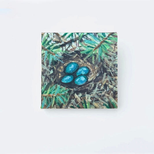 Robin’s Nest - 2x2 inches Acrylic Painting