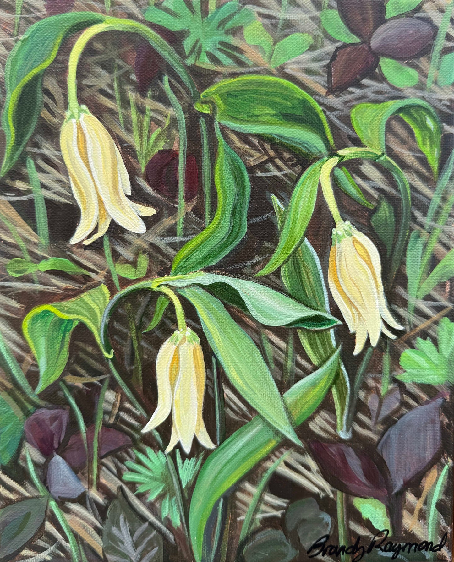 Bellwort - 8x10 original acrylic painting