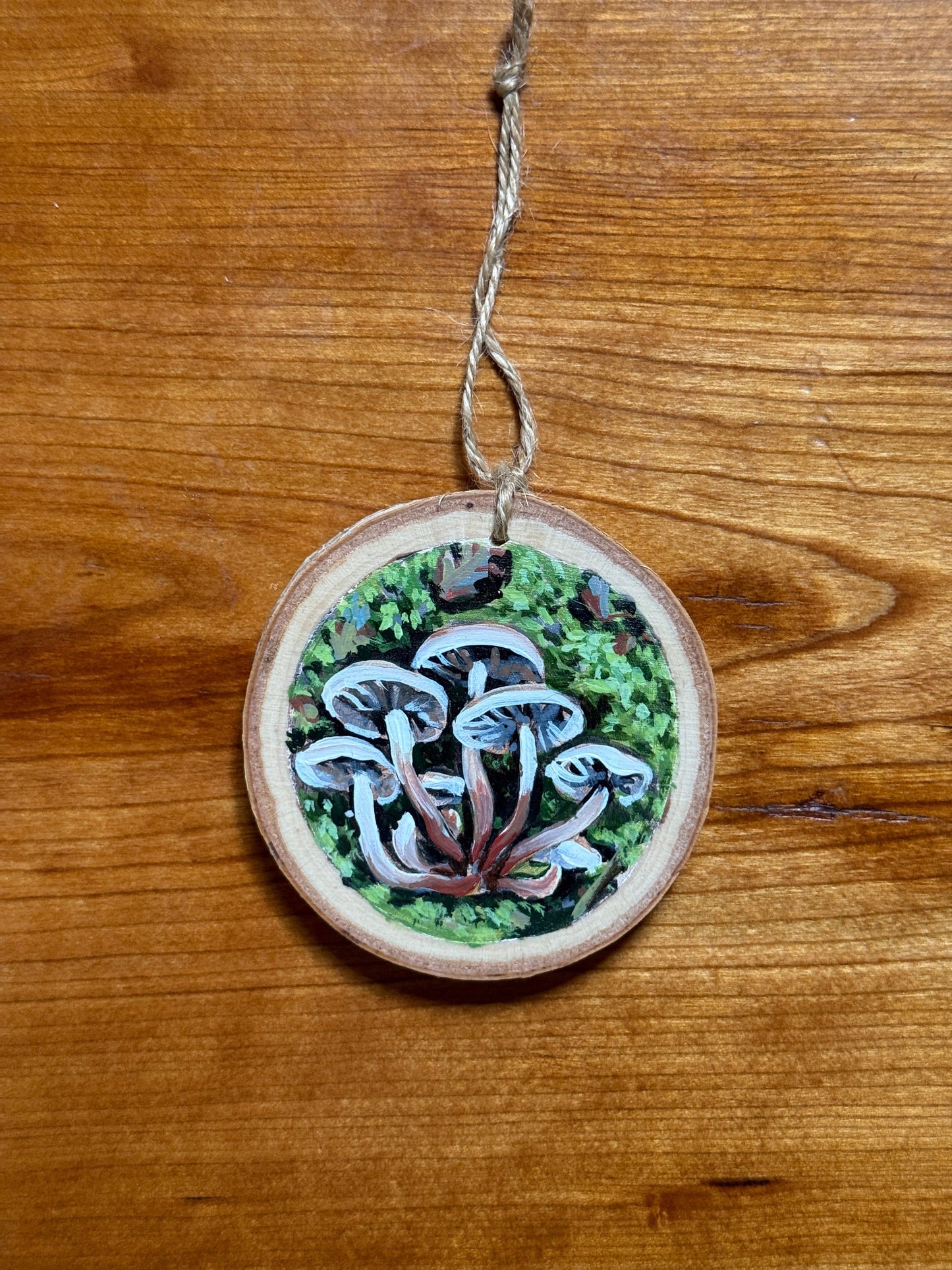 MUSHROOMS - HAND-painted WOOD ORNAMENT