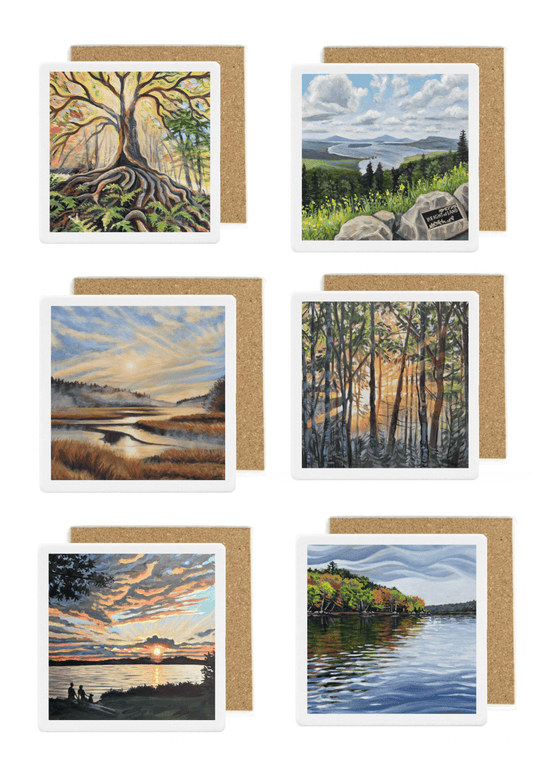 Square Ceramic Stone Coaster with Art Prints