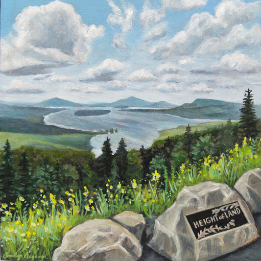 “Height of Land” - framed 12x12 inch canvas acrylic painting