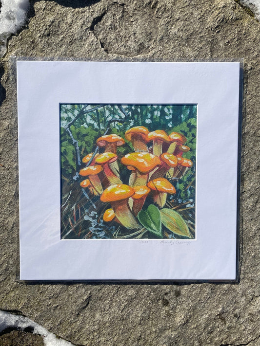 Jack-o-lantern Mushroom Print