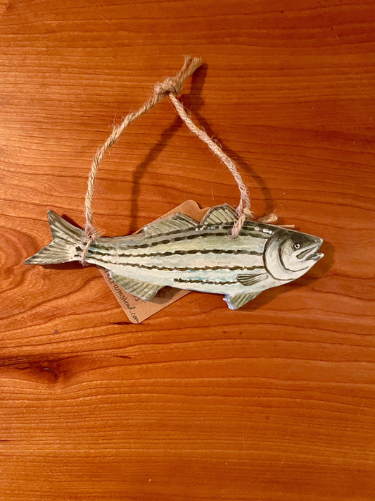 Striped Bass Ornament - Clay