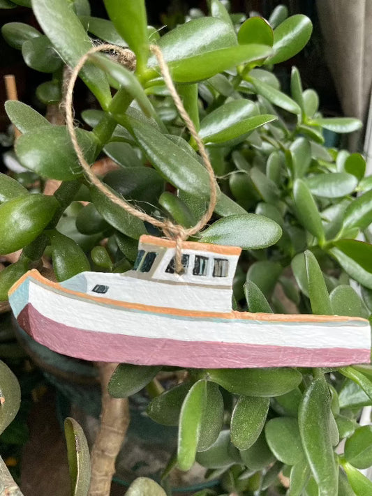 Lobster Boat Air-Dry Clay Ornament