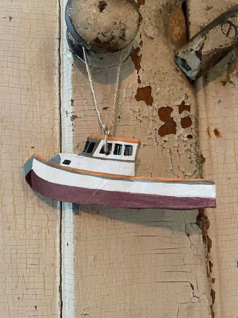 Lobster Boat Air-Dry Clay Ornament