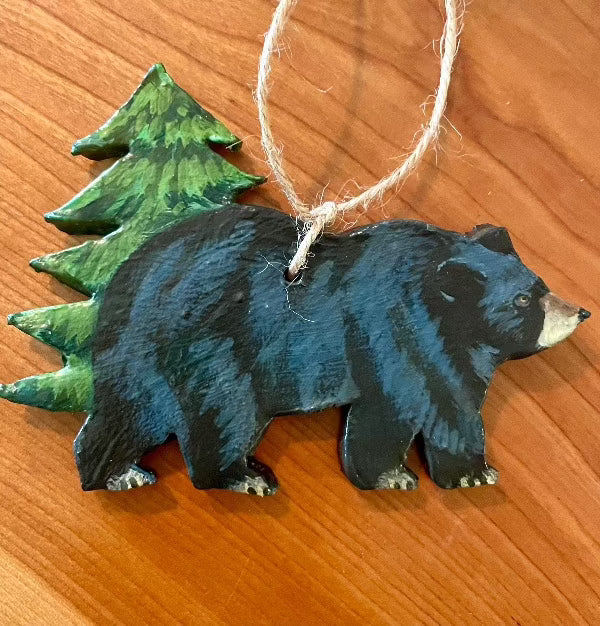 black bear clay ornament maine