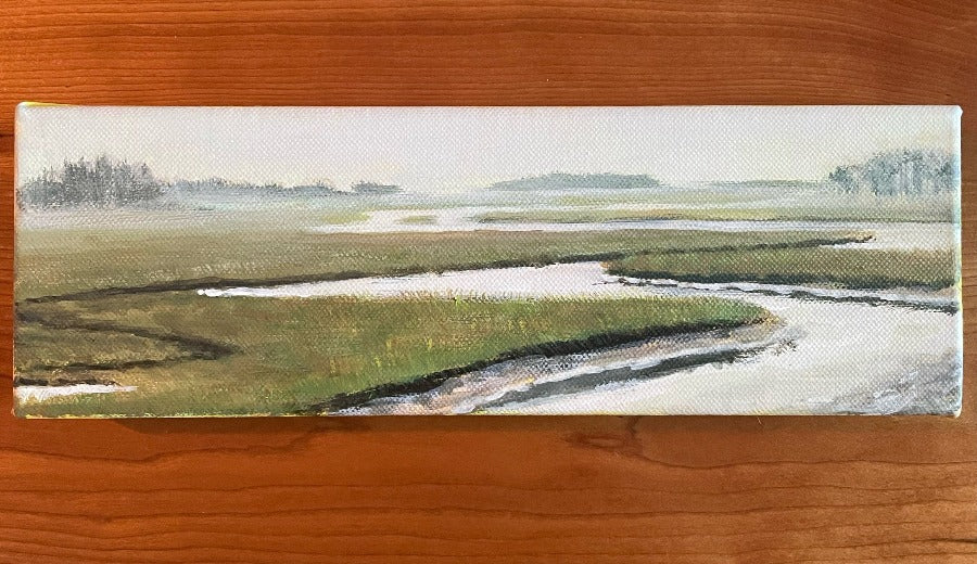 acrylic painting marsh maine
