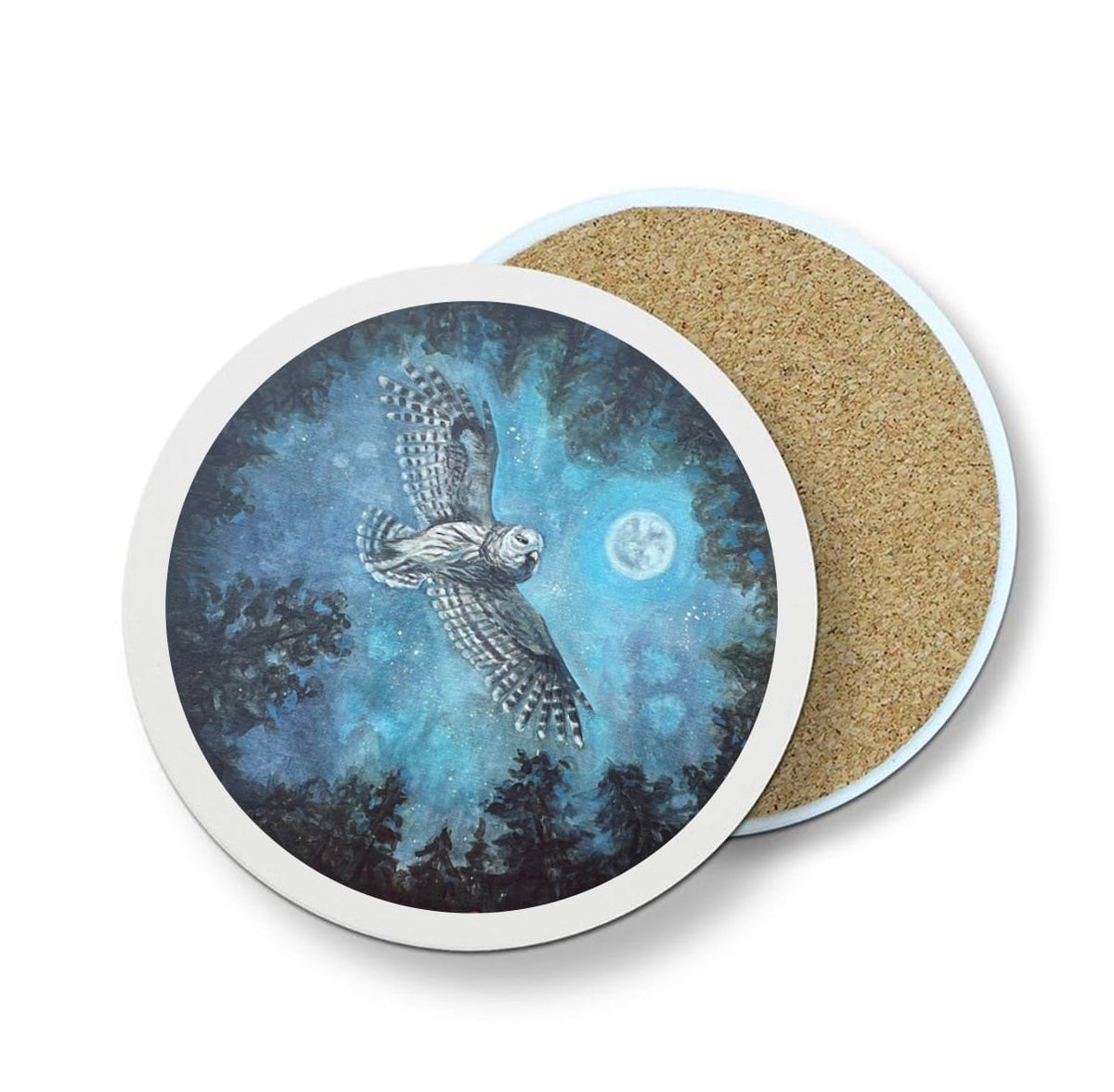 Round Ceramic Stone Coaster with Art Prints