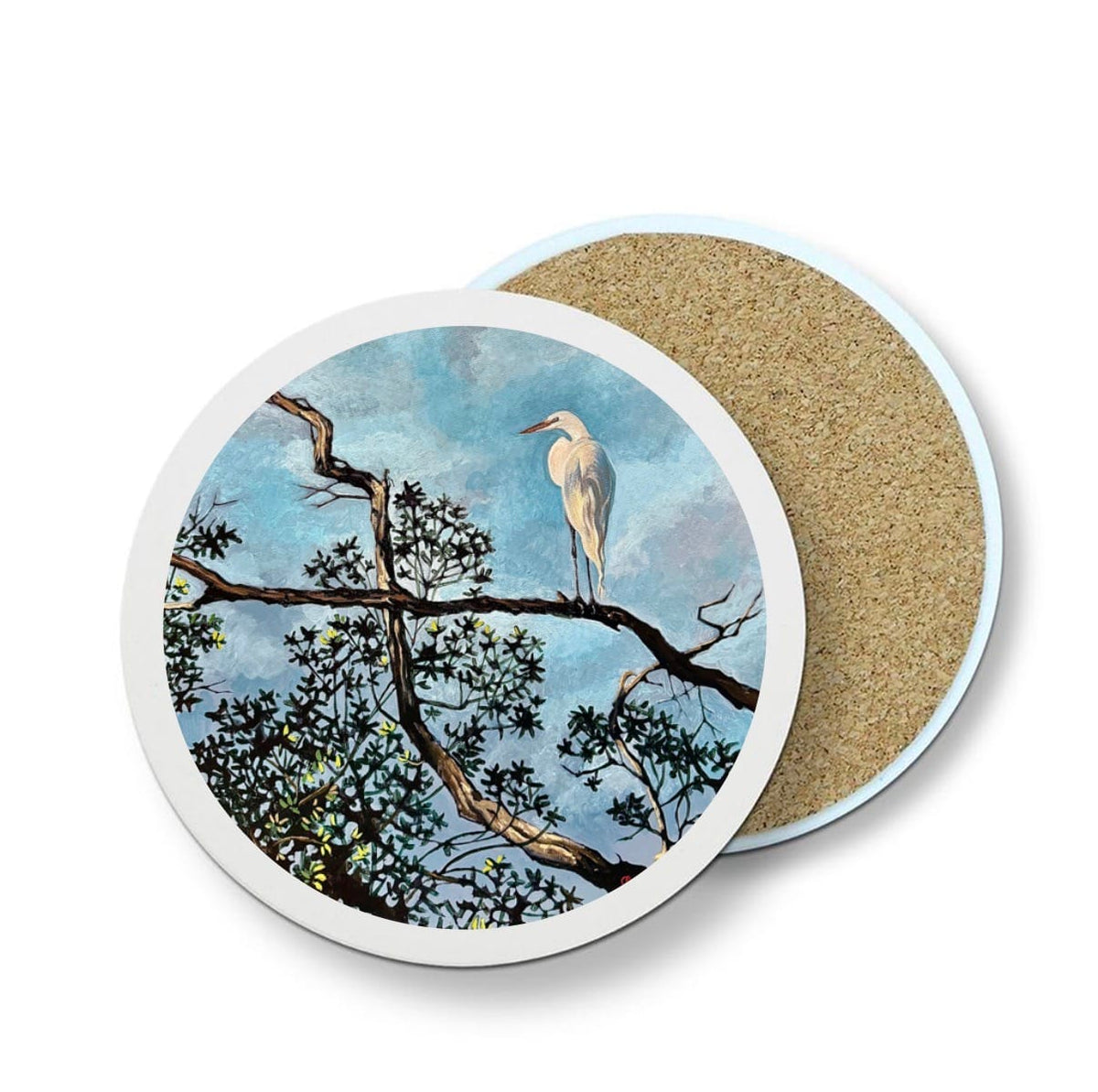 Round Ceramic Stone Coaster with Art Prints